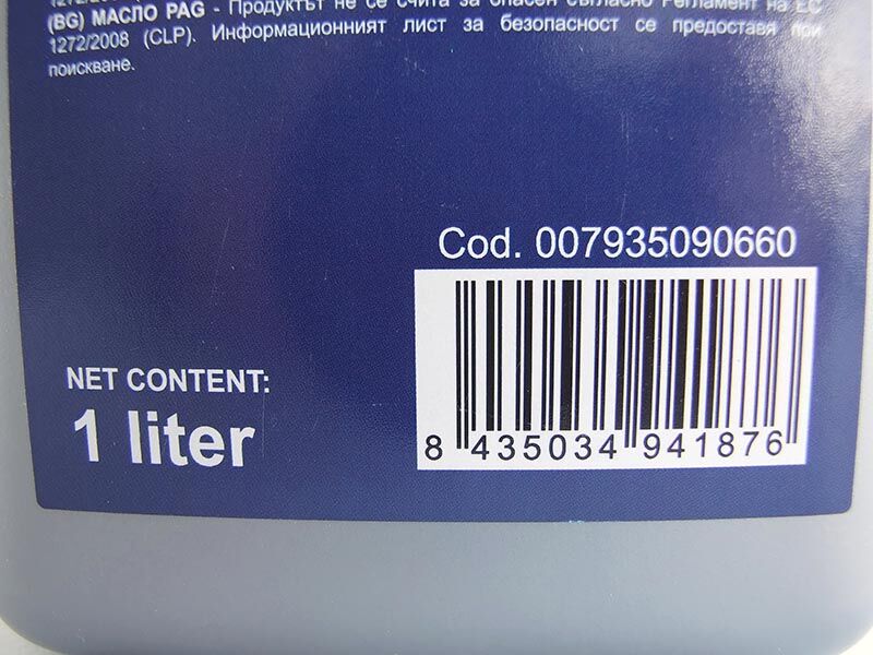 Ulje pag 46 bez boje 1l  za r134a