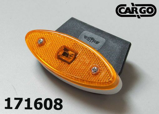 LAMPA BOČNA ŽUTA  LED 24V SA NOSAČEM ZAOBLJENA