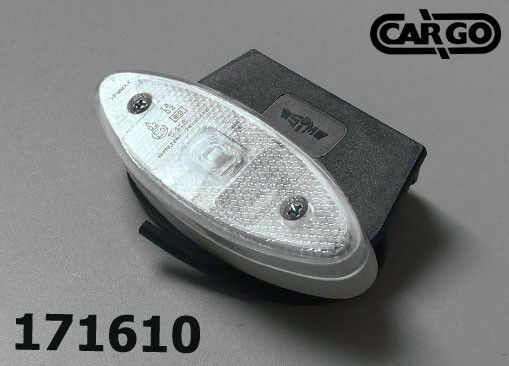 LAMPA BOČNA BELA  LED 24V SA NOSAČEM  ZAOBLJENA