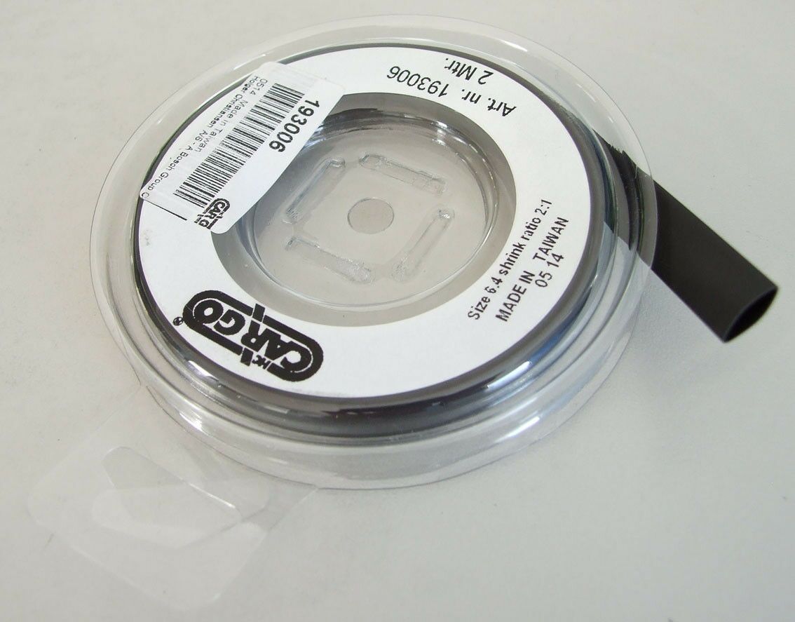 Termo buzir crni 2:1 2m 6.4/3.2mm