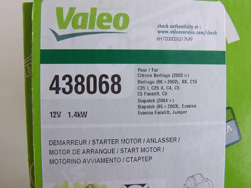 Anlaser valeo 12v 12v 1.4kw 11/12/13z psa,fiat