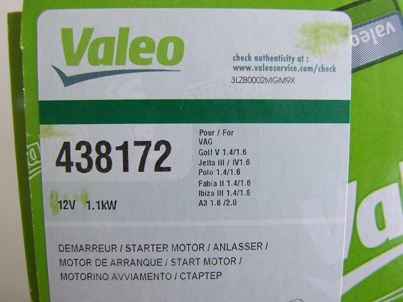 Anlaser valeo 12v 1.1kw 10z vw polo,fabia 1.2 01-