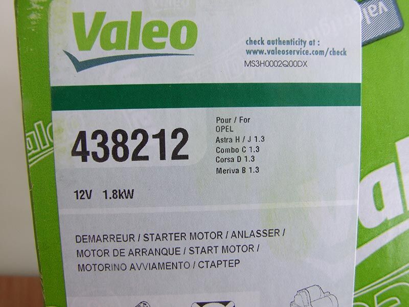 Anlaser valeo 12v 1.8kw 10z opel astra j,h, corsa c,d