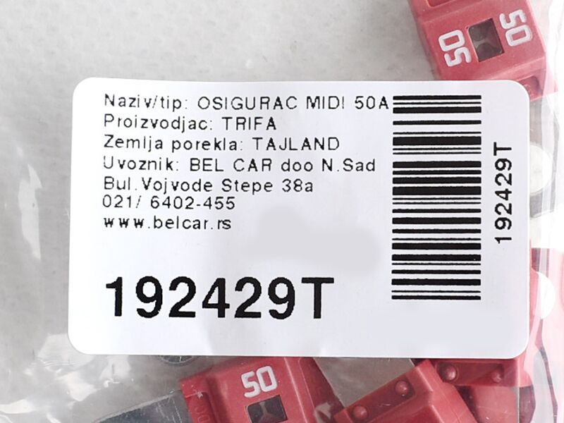 Osigurac midi 50a crveni