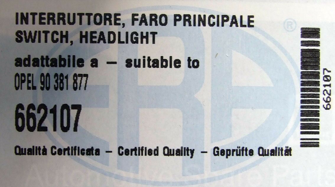 Prekidac svjetla 10pin,opel corsa b,tigra