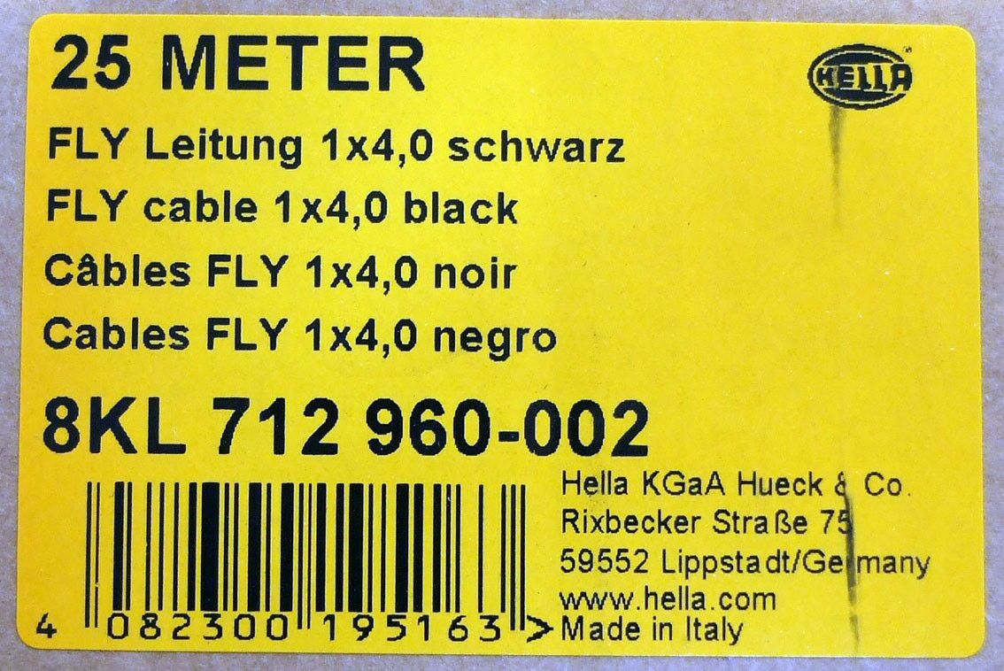 Kabel hella 4,00mm2 crni