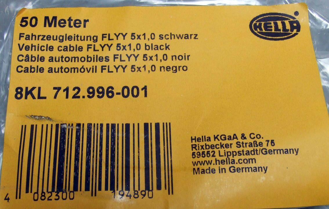 Kabel hella 5x1,00mm2 crni