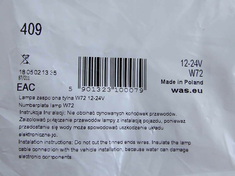 Svjetlo registarske tablice led - crveno